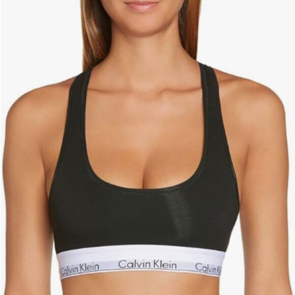 Calvin Klein Black and Gray Sports Bra - Picture 1 of 4